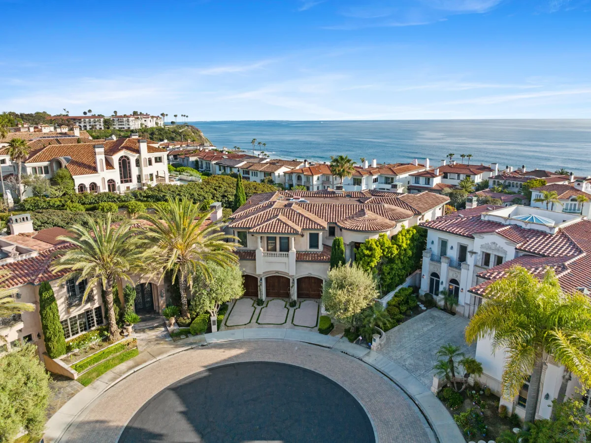 Aerial view of Ritz Cove and the coastline